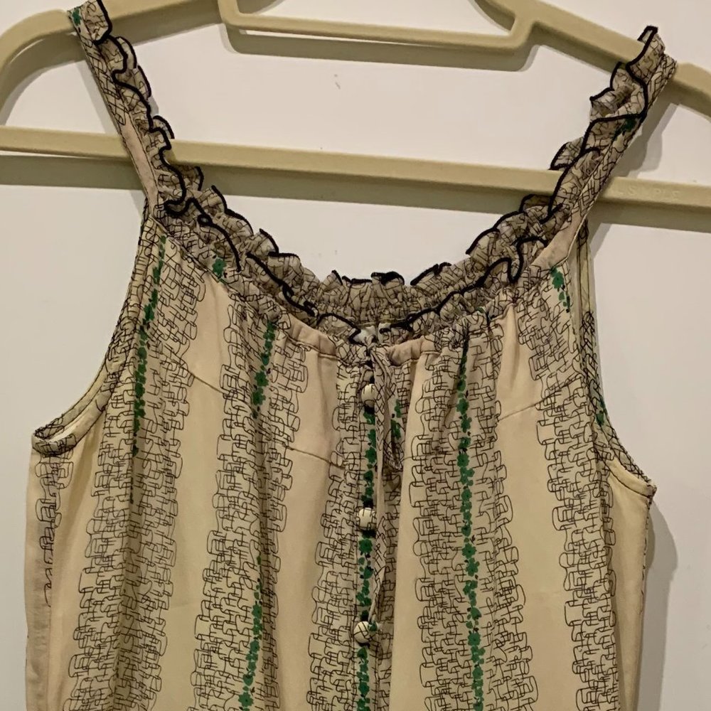 Anna Sui Spaghetti Strap Silk Dress